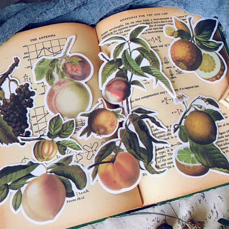 

Vintage Big Peach Grape Fruit Sticker DIY Scrapbooking junk journal Album Diary Happy Planner Decoration Stickers