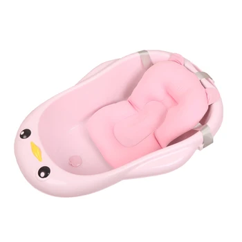

Cartoon Cute Baby Shower Bath Tub Pad Non-Slip Bathtub Mat Newborn Safety Portable Bath Support Cushion Foldable Soft Pillow