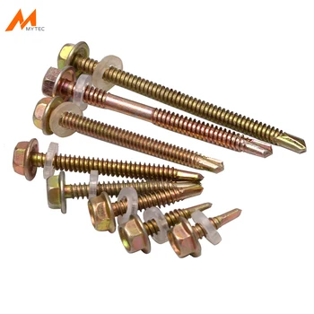 

Hex Washer Head Self Tapping Screws with Drill Point Zinc Plated Carbon Steel M4.5 Diameter Length 15mm - 120mm Hardware