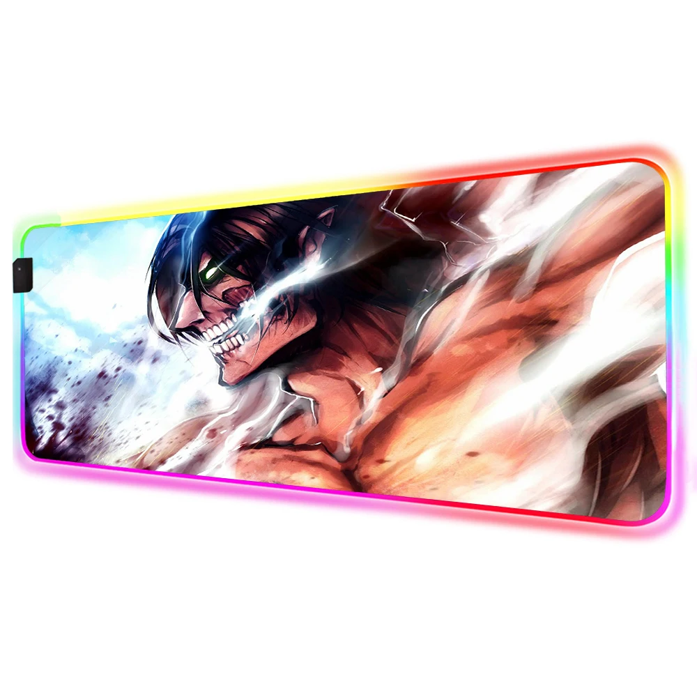 

Anime Attack on Titan Ellen Titan RGB Gaming Mouse Pad Laptop Mouse Pad Player XXL Mouse Pad Backlit Mouse Pad Keyboard Desk Pad