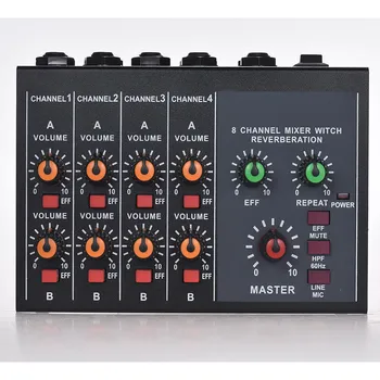 

8 Channel Microphone Mono Stereo Audio Mixer Home KTV Room Karaoke Sound Mixing Amplifier EU Plug