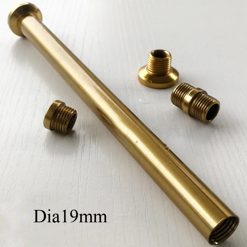 Dia16/19/22/25/32mm Bronze Color Female Thread Metal Hollow Tube Double Heads Inner Tooth Tube Pipe Lighting Accessories led lamp accessories
