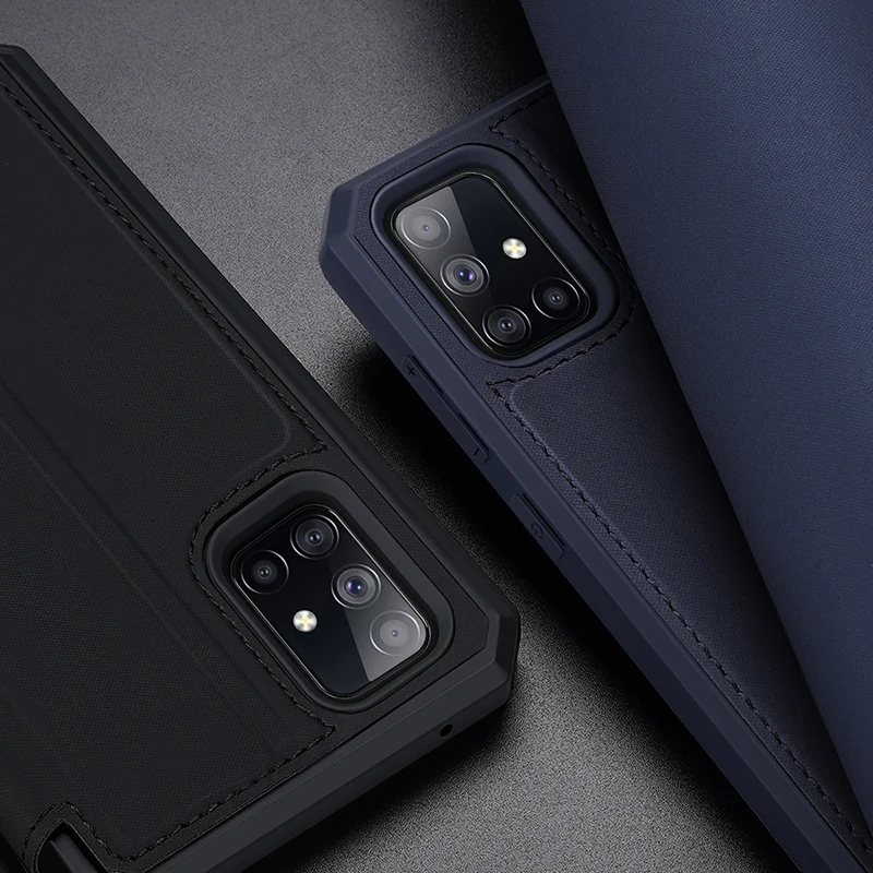 Для Samsung Galaxy A71 5G чехол DUX DUCIS SKIN X Магнитный откидной кожаный + ТПУ полноразмерный