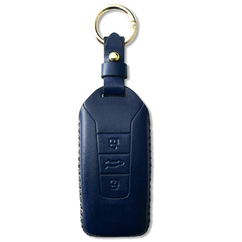 

Genuine Leather Car Key Cover Key Case Key Bag for Volkswagen Touareg 2018 2019 Fob Key Car-Styling