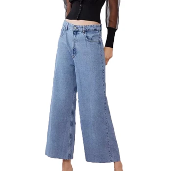 

Autumn pants women casual denim jeans woman high waist jeans loose womens clothing 2019 wide leg jeans trousers women