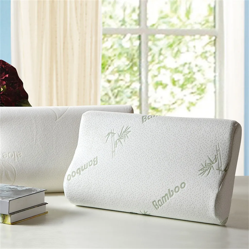 Высококачественная бамбуковая подушка для шеи с одним контуром, мягкая и удобная подушка с эффектом памяти, подушка с рукавом 50x30x10 см, Прямая поставка YL5