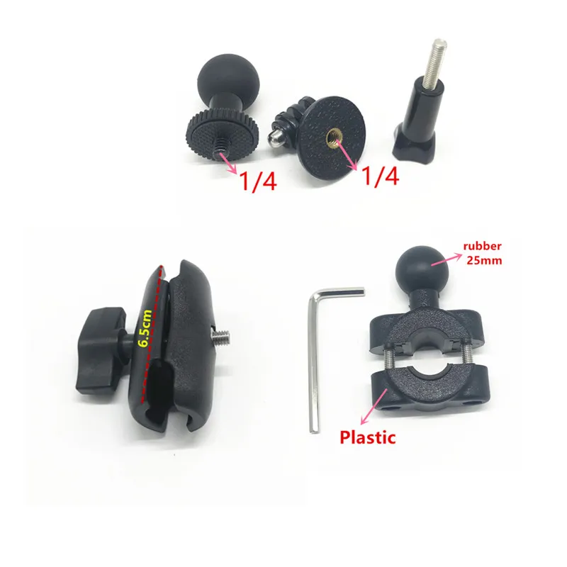 Thin tube set Для GoPro 8 держатель для Руля Мотоцикла Yi 4K зеркало заднего вида для sony SJCAM EKEN GoPro DJI Osmo аксессуары для экшн-камеры - Цвет: Thin tube set