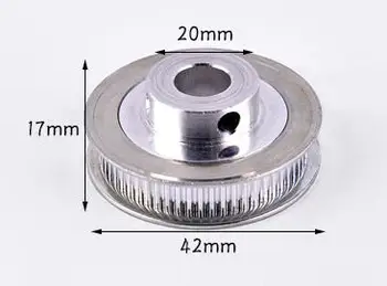 

2pcs 60T Inner hole:10mm 2GT timing pulley transmission pulley metal aluminum timing pulley model mechanical transmission