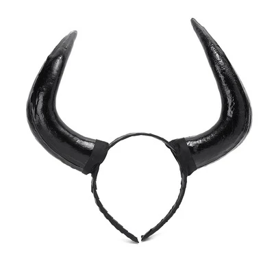 Unique Halloween Stereo Devil Horns Skull Headband Gothic Sheep Horn Headdress Hairband Cosplay Maleficent Pora Headwear - Цвет: 1