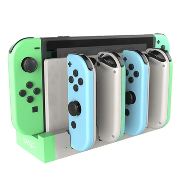 

iPega PG-9186A Game Controller Charger Charging Station Stand for Nintendo Switch Joy Con Green Color for Animal Crossing NS
