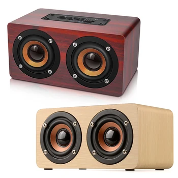 

Retro Wooden Bluetooth Speaker HIFI Wireless Dual Loudspeakers 3D Surround Speaker