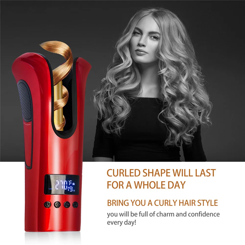 

Automatic Hair Steam Curler Ceramic Hair Curler Professional Curling Iron Wand Ceramic Curling Flexible with LED Digital Display