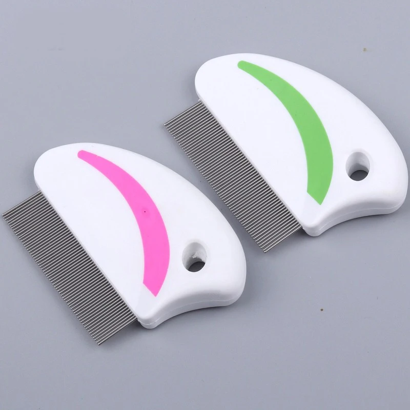Peines rectos para quitar piojos de mascotas, aguja de acero inoxidable superdensa, peine de belleza para perros y gatos, suministros de limpieza