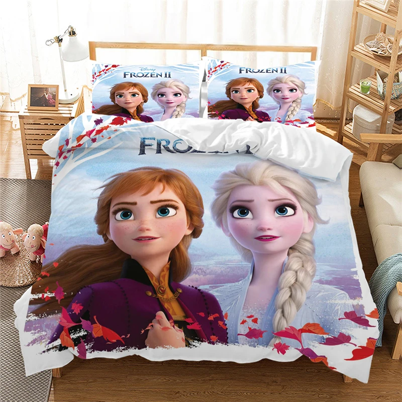 Мультяшный Комплект постельного белья Frozen2 Анна Эльза Королевский для девочек