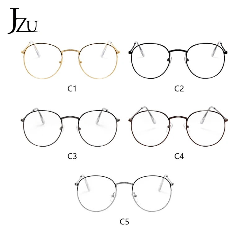 JZU компьютерные очки, очки в оправе анти голубой свет очки для игр антибликовые женские очки круглые прозрачные линзы очки