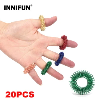 

20pcs Finger Massager Ring Health Care Set Home Use Health Care Tools Acupressure Figure MassagerSpring Copper