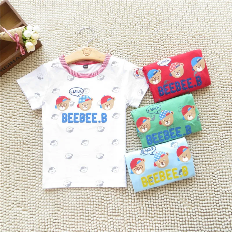 

CC Children Summer Short Sleeved Cotton Cartoon T Shirt Boy Baby Blouse Kids Clothes