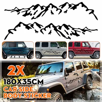 

2x Mountain Styling Car Side Body Stickers Large Graphic Decal Stickers DIY Decoration Universal For Truck Motorhome RV Caravan