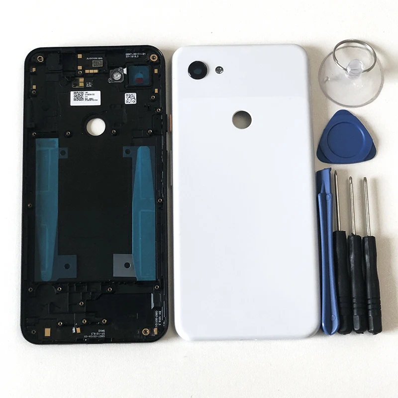 Axisinternational для 6," Google Pixel 3a XL задняя крышка батареи чехол+ Кнопки громкости питания+ стеклянная вспышка объектива+ Инструменты