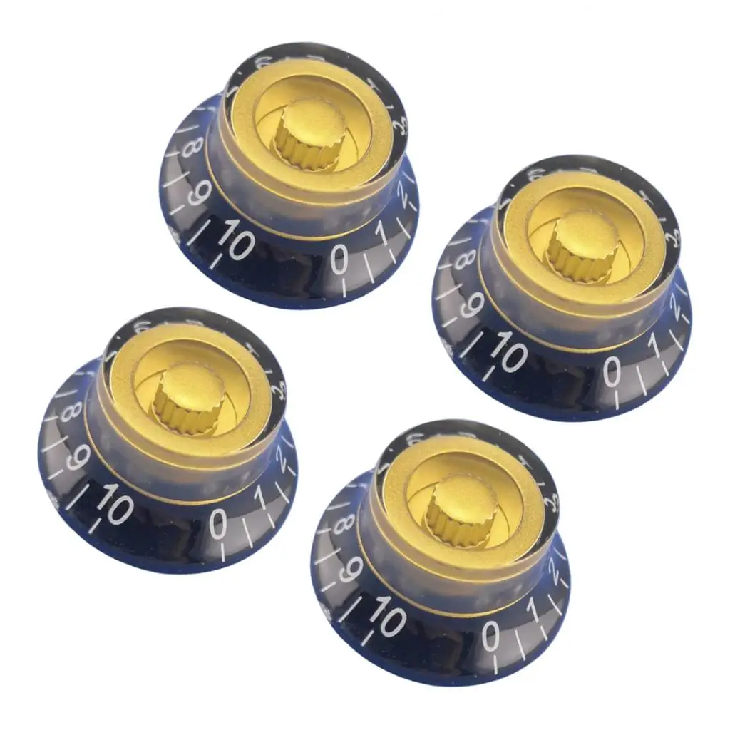 4pcs Black/Gold Top Hat Volume & Tone Knobs for LP Electric Guitar Parts