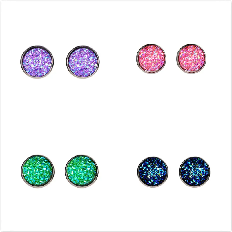 

2019 New Hot Crystal Shine Ear Hoop Earrings For Women 10 Colors Round With Cubic Zircon Charm Flower jewelry gift