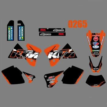 

Full Graphics Decals Stickers Kit Custom Number Name Glossy Stickers for KTM 125 200 250 300 350 400 450 525 EXC 2001 2002