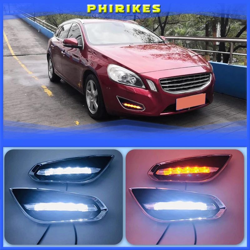 

For Volvo S60 V60 2011 2012 2013,Light-Off Style Relay Waterproof Matte ABS Car DRL 12V LED Daytime Running Light Daylight