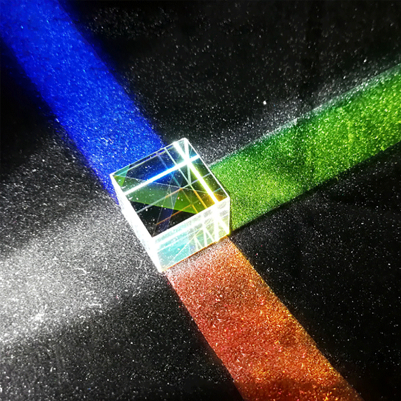 Новая оптическая крест Двуцветные X-кубическая Призма RGB комбайнер украшения Стекло яркий светильник куб цветное Стекло светоделительная Призма