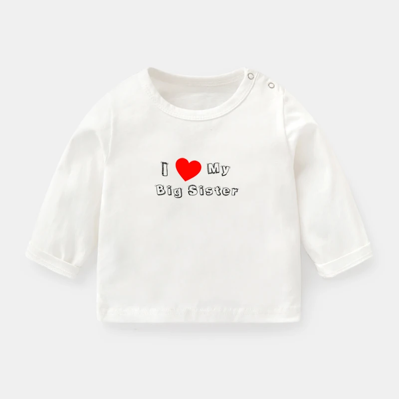 YW2799C Футболка с принтом «I love my big brother sister», футболки с длинными рукавами для малышей хлопковая детская футболка Топы для мальчиков и девочек, подарок на Рождество - Цвет: YW2799C