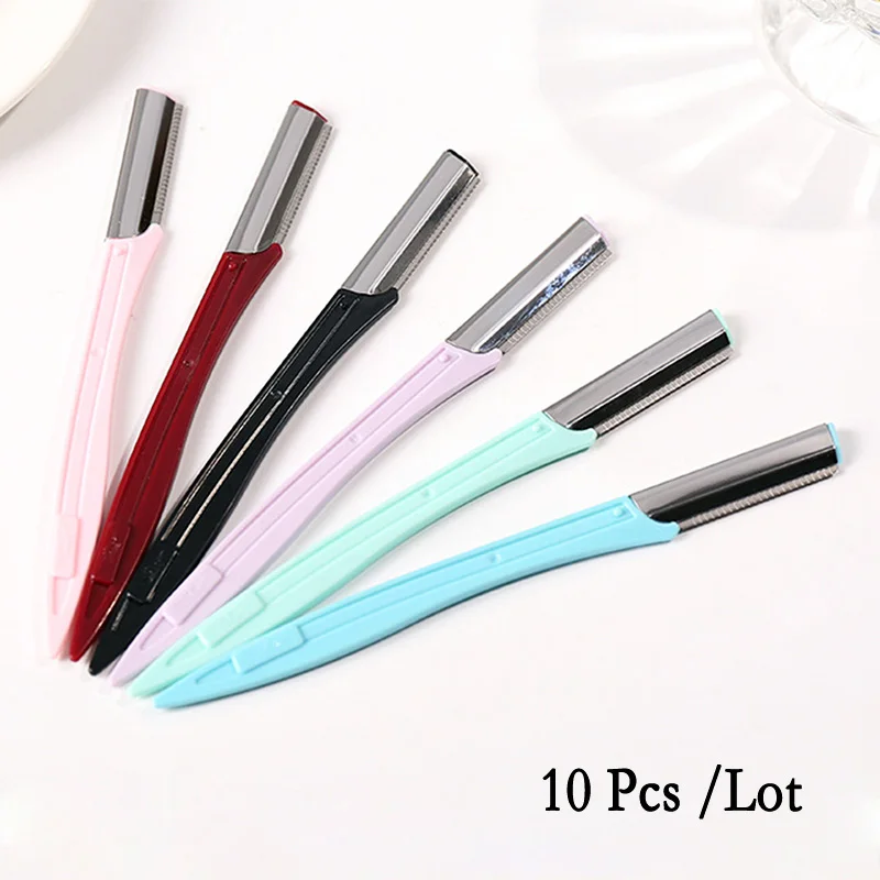 

10Pcs Face Eyebrow Trimmer Blades Shaver Knife Perfect Eye Brow Shaping Razor Hair Remover Tool For Makeup Facial Women's Shaver