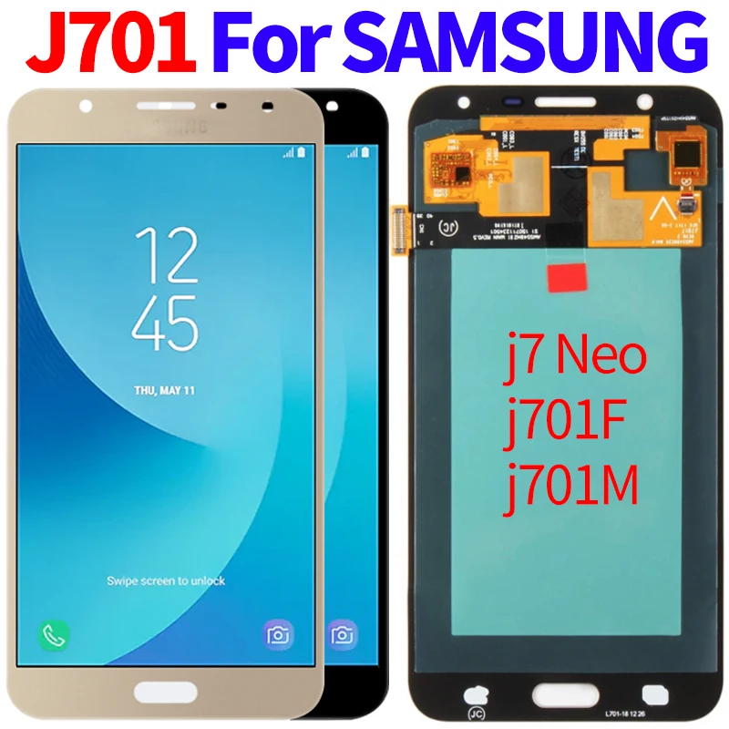 SUPER AMOLED J701 ЖК-дисплей для SAMSUNG Galaxy J7 Neo J701F J701M J701MT сенсорный экран в сборе запасные