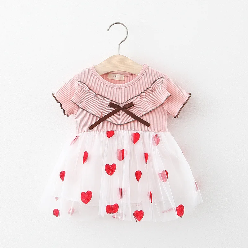 New Summer Girls Dress Tie Bow Summer Children's Clothing Wholesale