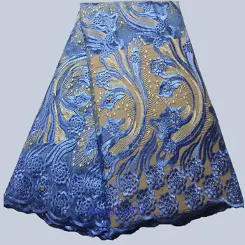 

African Lace Fabric 2019 Embroidered Nigerian Laces Fabric Bridal High Quality French Tulle Lace Fabric For Women Dress 02