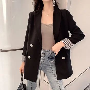 

Blazer for women loose casual coat double breasted Femme autumn fashion blazers office adies clothes