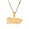 Stainless Steel Puerto Rico Map Pendant Necklaces Puerto Ricans Map Charm Jewelry 1