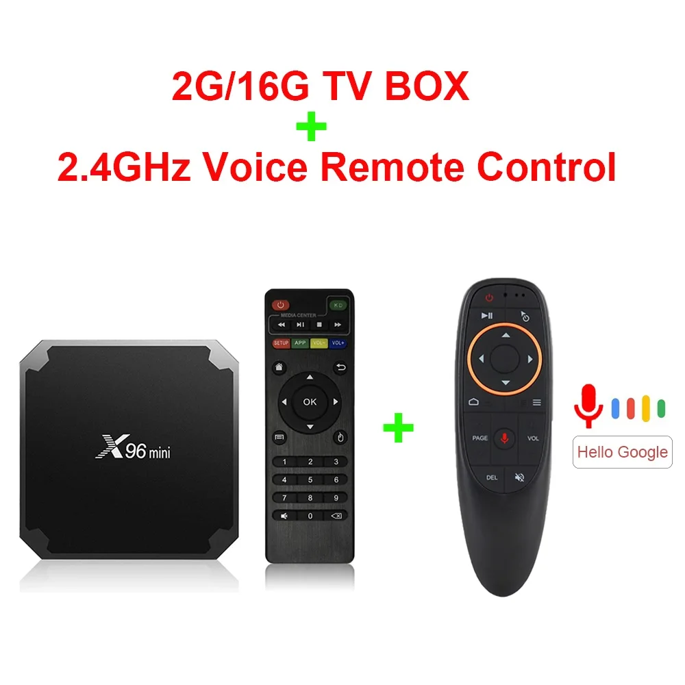 Docooler X96 Мини ТВ-бокс Smart Android 7,1 tv BOX 2 Гб 16 Гб Amlogic S905W четырехъядерный 2,4 ГГц WiFi медиа-приставка-Top Box 1 ГБ 8 ГБ X96mini - Цвет: 2G16G with G10 RC