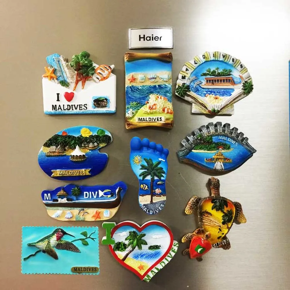 

10pcs/set Maldives Island Landscape 3D Resin Fridge Magnets Tourist SouvenirsHome Decoration Refrigerator Magnetic Stickers