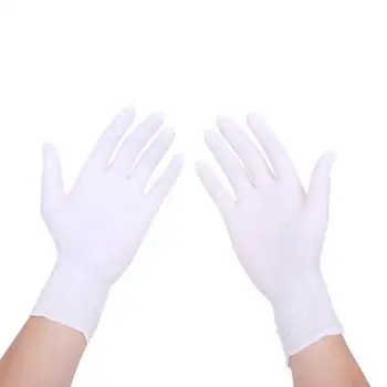 

24 50 Or 100 Pcs White Disposable Gloves Latex For Home Cleaning Cleaning Gloves Universal Disposable Food Gloves