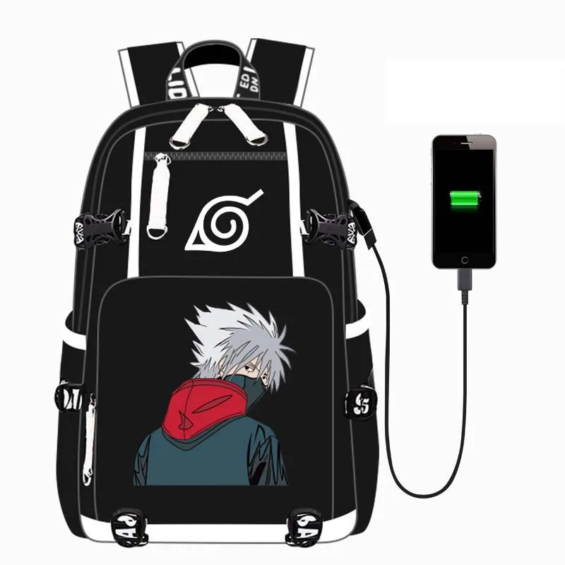 Roffatide Anime JoJo's Bizarre Adventure Backpack Luminous School Bag Printed Daypack Laptop Rucksack with USB Charging Port 