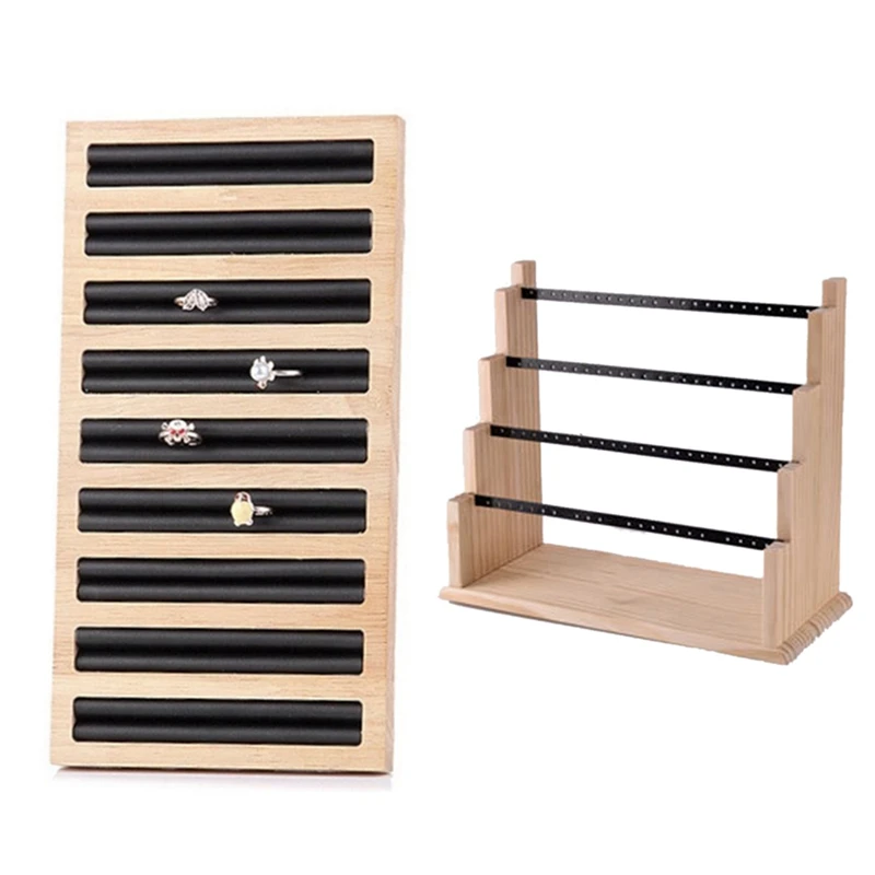 Rectangle Ring Display Tray With Jewelry Pendant Earrings Rings 4 Layers | Украшения и аксессуары