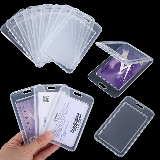 Transparent Rigid Plastic Card Holder  Business Card Holder Case Plastic -  10pcs - Aliexpress