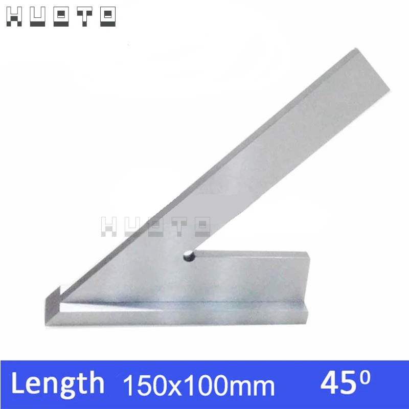 Precision Steel Industrial Try Square with Wide Base - 45-Degree Angle