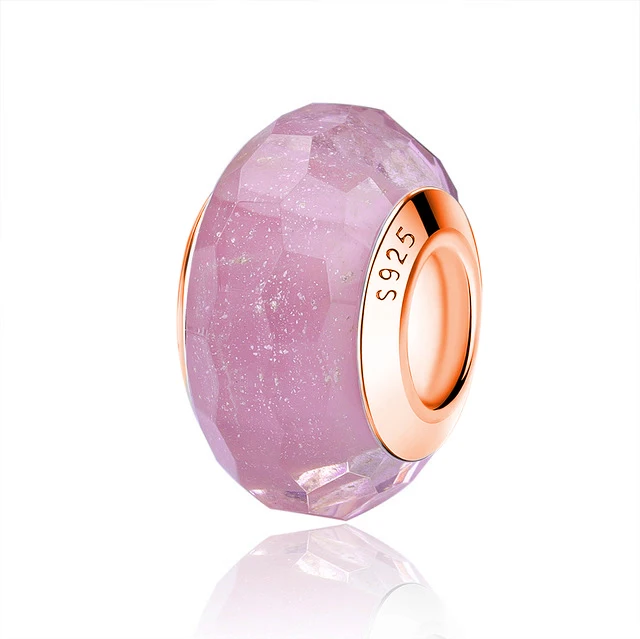 925 пробы серебряный браслет многоцветные стеклянные бусины женские очаровательные ювелирные изделия Аксессуары - Color: Clear