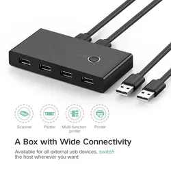 USB Переключатель Селектор 2 компьютеры обмен 4 USB устройства периферийный коммутатор коробка концентратор для мыши Клавиатура принтер