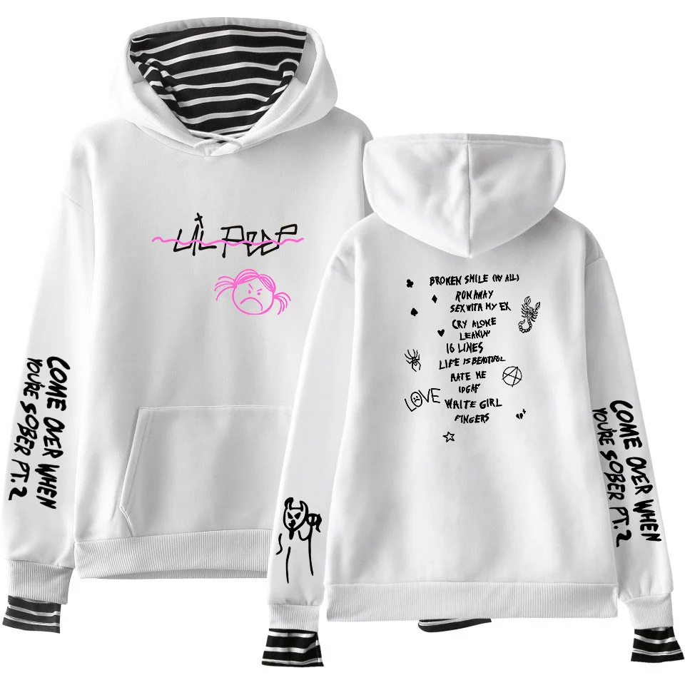 Hoodies Lil Peep Fake Two Pieces Hoodies Streetwear Trend Couples Hoodies High Quality Hoodies Autumn Winter Men/Women Hoodies