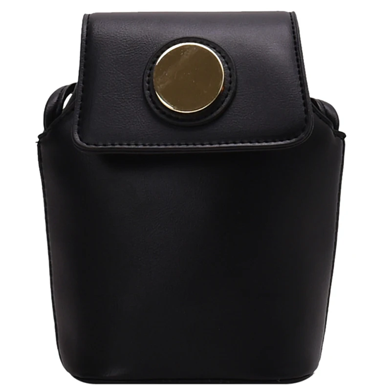 

191220 iVog New Arrival Everyday Ladies Small Messenger Crossbody Handbag Black Geometric PU Bucket Bags for Women 2019