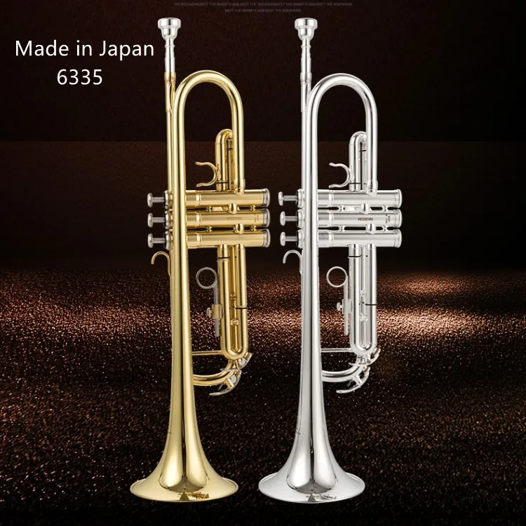 Made in Japan quality 6335 Bb Trumpet B Flat Brass Silver Plated Professional Trumpet Musical Instruments with Leather Case