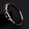 Punk Fashion Motorcycle Chain Woven Leather Personality Men Bracelet ► Photo 2/4