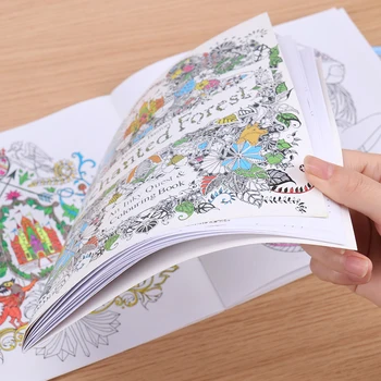 Fill Color Hand Painted Graffiti Coloring Books Ease the Pressure 24 Pages English Edition Enchanted Forest Office Painting Book 1