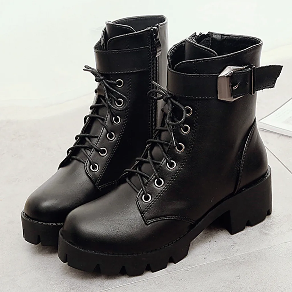 2019 г. Новые мотоциклетные ботинки с пряжкой женские ботильоны в британском стиле